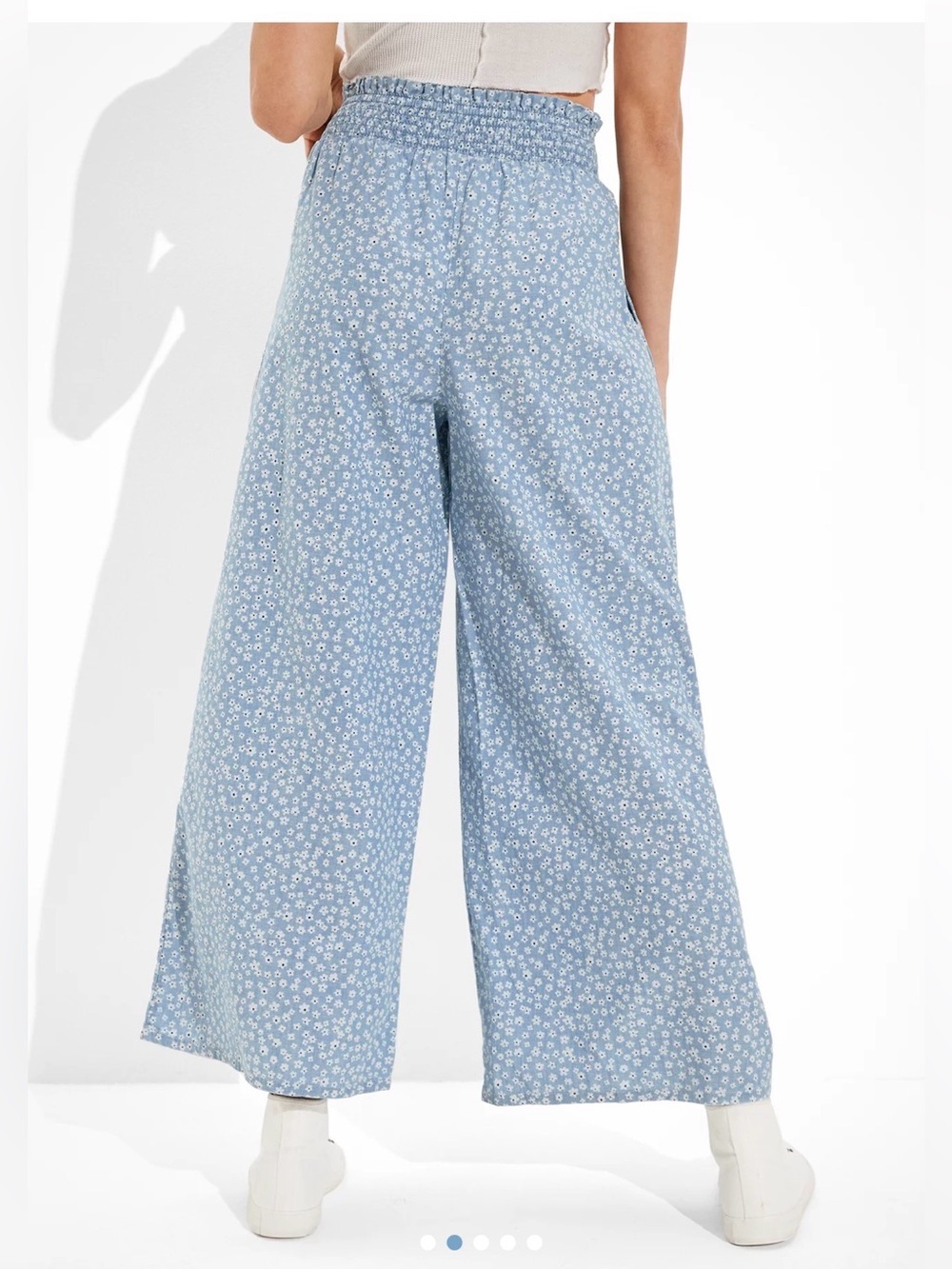 American Eagle Wide Leg Embroidery Textured , size Small - Picture 4 of 9